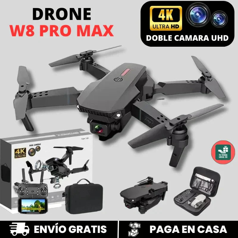 Drone W8 Pro Max (Edición 2025) - Kit de Vuelo: 3 Baterías + Estuche GRATIS 🎁