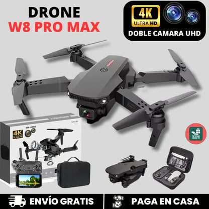 Drone W8 Pro Max (Edición 2025) - Kit de Vuelo: 3 Baterías + Estuche GRATIS 🎁