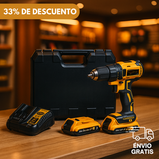 TALADRO INALAMBRICO +26 ACCESORIOS +2 BATERIAS