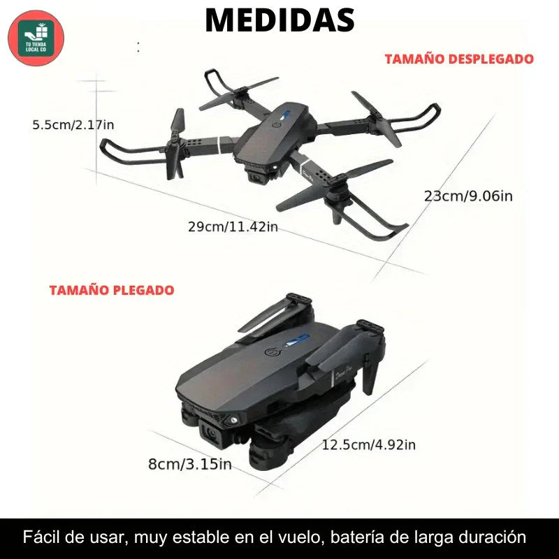Drone W8 Pro Max (Edición 2025) - Kit de Vuelo: 3 Baterías + Estuche GRATIS 🎁