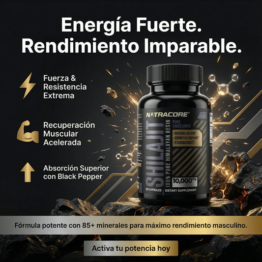 Cápsulas de Shilajit 100% Puro del Himalaya 92 Minerales (90 Cápsulas)