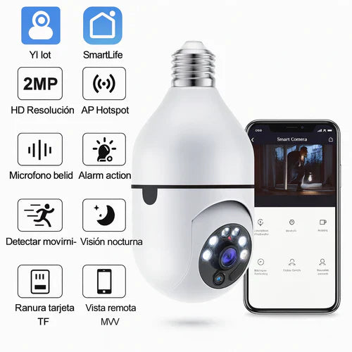 Cámara de Seguridad Full HD Wi-Fi Inteligente 360°