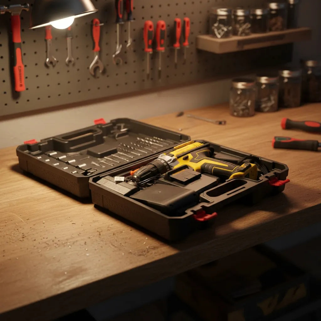 ÚLTIMAS UNIDADES TALADRO INALÁMBRICO + 2 BATERÍAS + CAJA DE HERRAMIENTAS + 26 ACCESORIOS DE REGALO + CARGAGOR