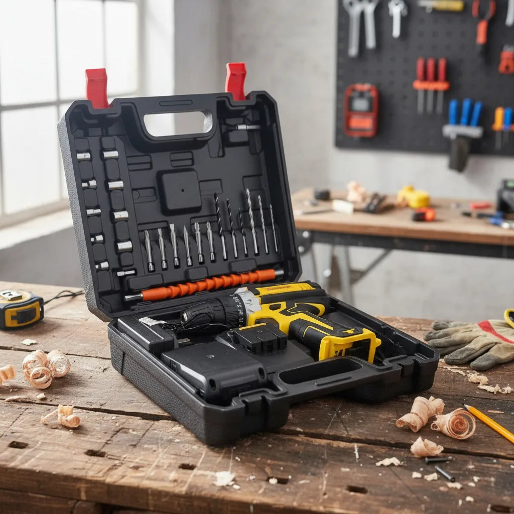 ÚLTIMAS UNIDADES TALADRO INALÁMBRICO + 2 BATERÍAS + CAJA DE HERRAMIENTAS + 26 ACCESORIOS DE REGALO + CARGAGOR