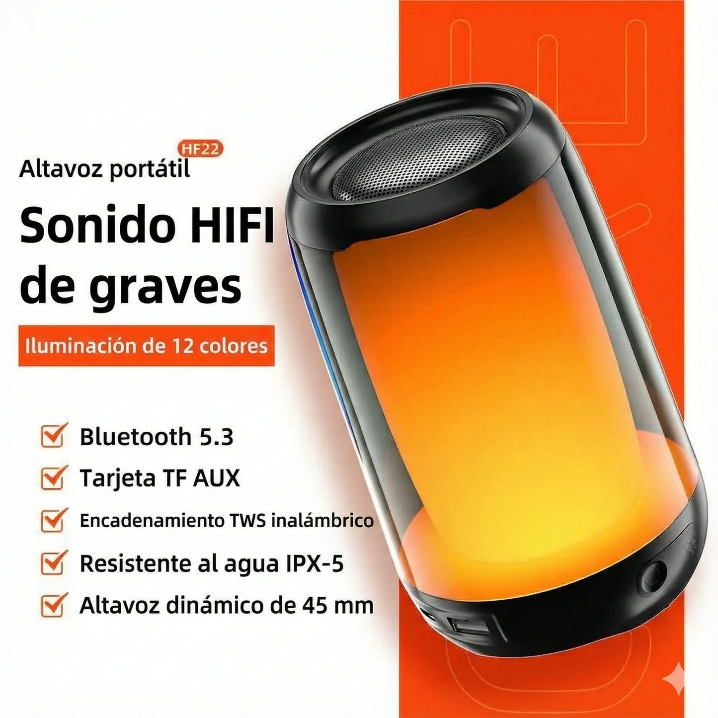 Parlante Vertical Subwoofer LED Pulse - 50% OFF