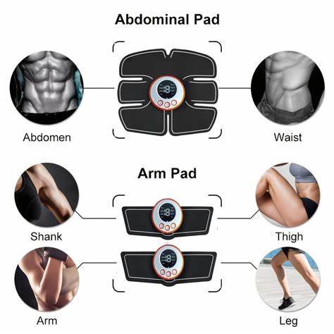 Carga inalámbrica EMS USB ABS abdominal entrenamiento muscular tonificador cuerpo Fitness dispositivo de entrenamiento de cadera chip de forma neutra