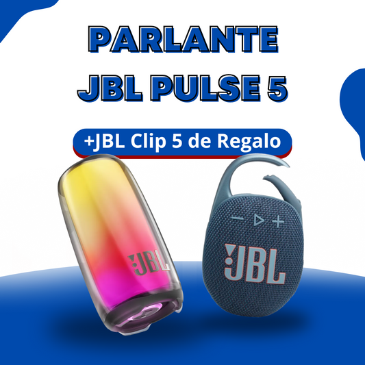 JBL Pulse 5  + JBL Clip 5 Regalo  – ¡Sonido Premium y Potencia al Máximou