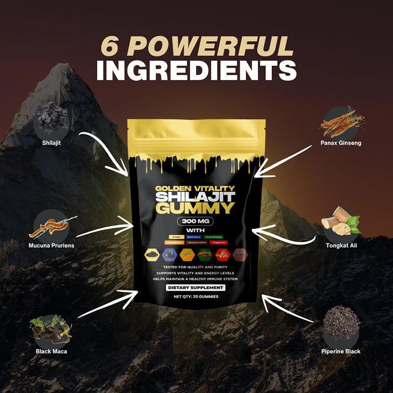 GOMITAS DE SHILAJIT Fórmula 7 en 1 – La Clave Para Recuperar tu VITALIDAD y TESTOSTERONA en 30 días