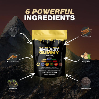 GOMITAS DE SHILAJIT Fórmula 7 en 1 – La Clave Para Recuperar tu VITALIDAD y TESTOSTERONA en 30 días