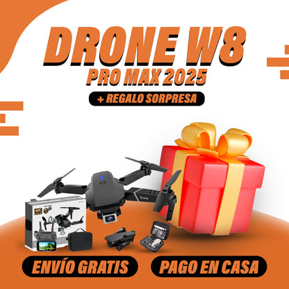 Drone W8 Pro Max (Edición 2025) - Kit de Vuelo: 3 Baterías + Estuche GRATIS 🎁
